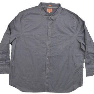 NEW Red Ale Men's 3XL Button Shirt Long Sleeve Solid Gray Regular Heavy Solid Co